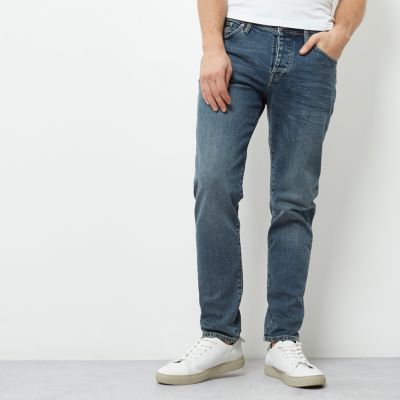 Mid blue wash Jimmy tapered jeans